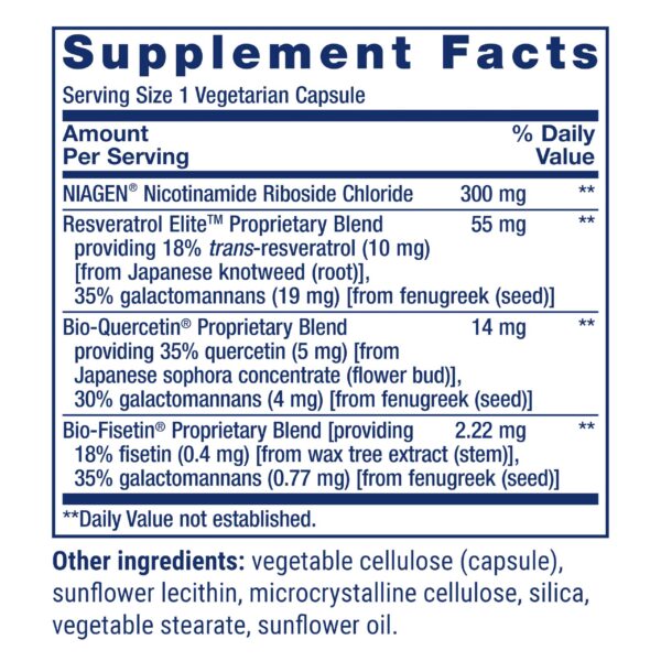 Version 1.0.0 Frasco y etiqueta lateral de Life Extension