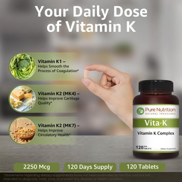 Version 1.0.0 Frasco con etiqueta de Pure Nutrition Vitamin K Complex