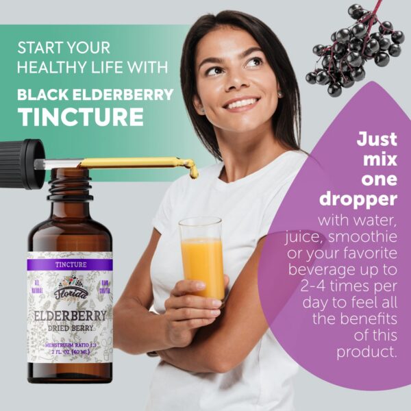 Frasco con etiqueta Saúco Negro Florida Herbs