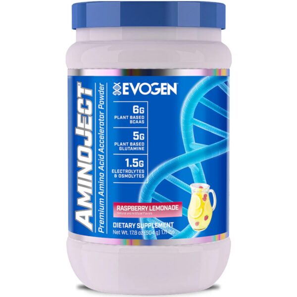 Version 1.0.0 Frasco de Evogen AminoJect suplemento BCAA y EAA 30 porciones