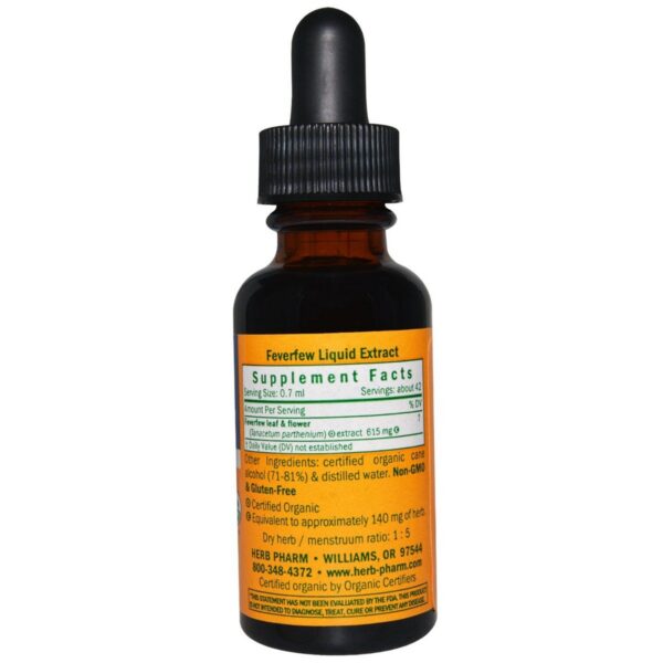 frasco extracto feverfew herb pharm presentación producto