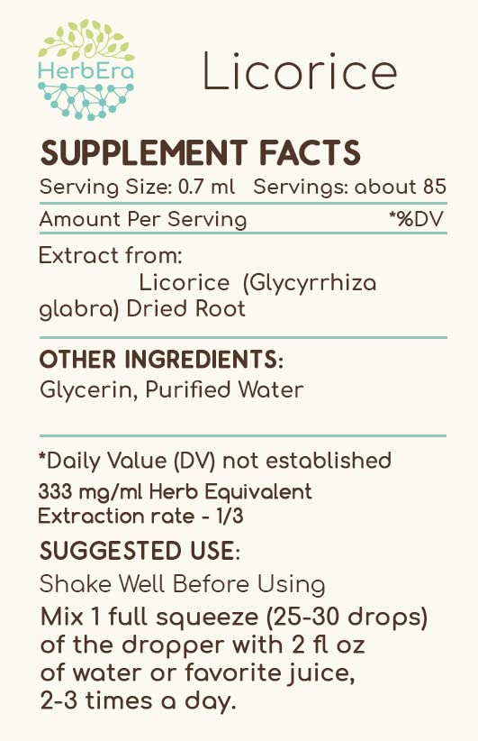 Frasco extracto herbal HerbEra Regaliz 2 fl oz