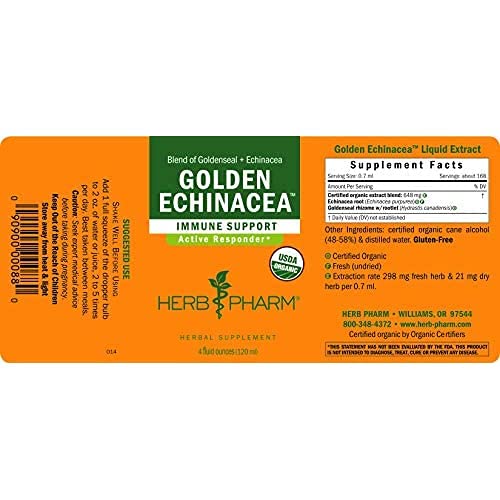 Frasco de extracto herbal líquido orgánico Echinacea Herb Pharm