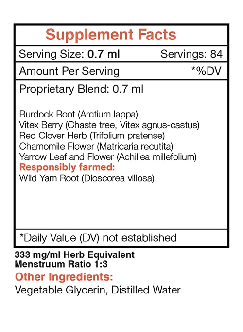 Frasco extracto herbal sin alcohol para salud de senos