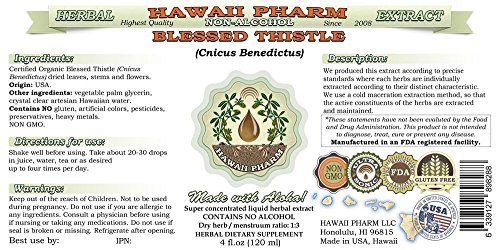 Frasco extracto herbal sin alcohol cardo bendito Hawaii Pharm