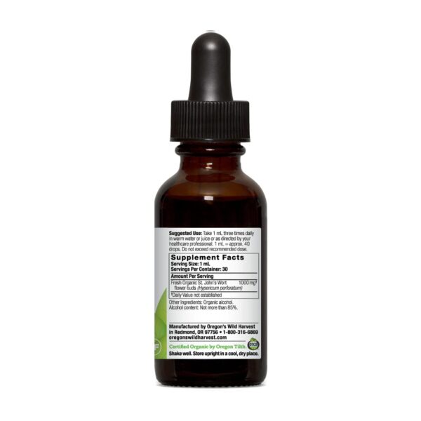 Frasco extracto hierba de san juan orgánico fresco 1 onza