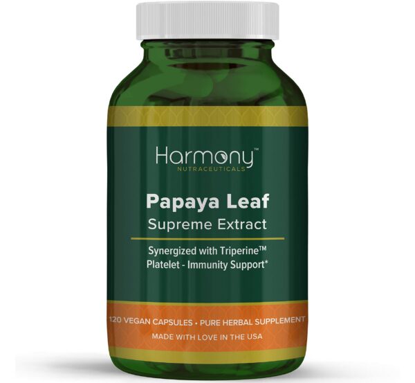 Version 1.0.0 Frasco extracto hoja de papaya Harmony Nutraceuticals 120 cápsulas veganas