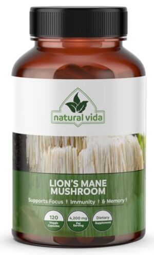 Version 1.0.0 Frasco de extracto de hongo Melena de León Natural Vida 120 cápsulas