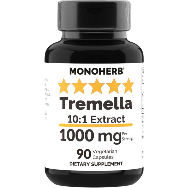 Frasco extracto de hongo Tremella MONOHERB 90 cápsulas vegetarianas