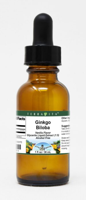 Frasco extracto líquido de Ginkgo Biloba sabor vainilla TerraVita