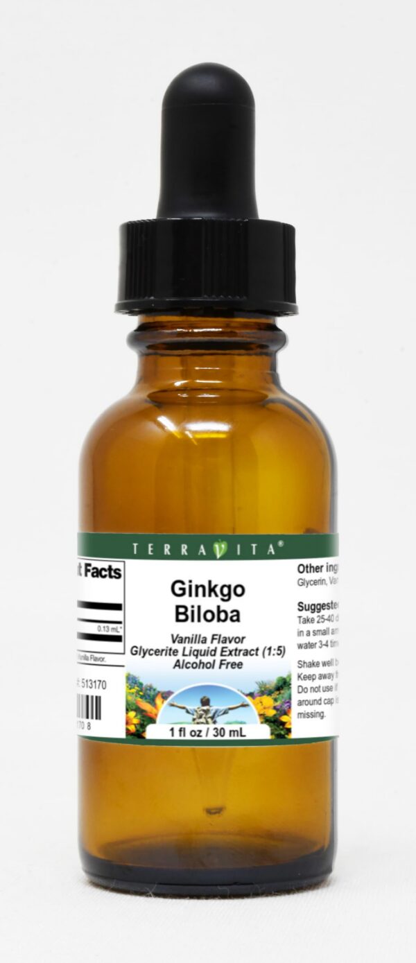 Frasco extracto líquido de Ginkgo Biloba sabor vainilla TerraVita