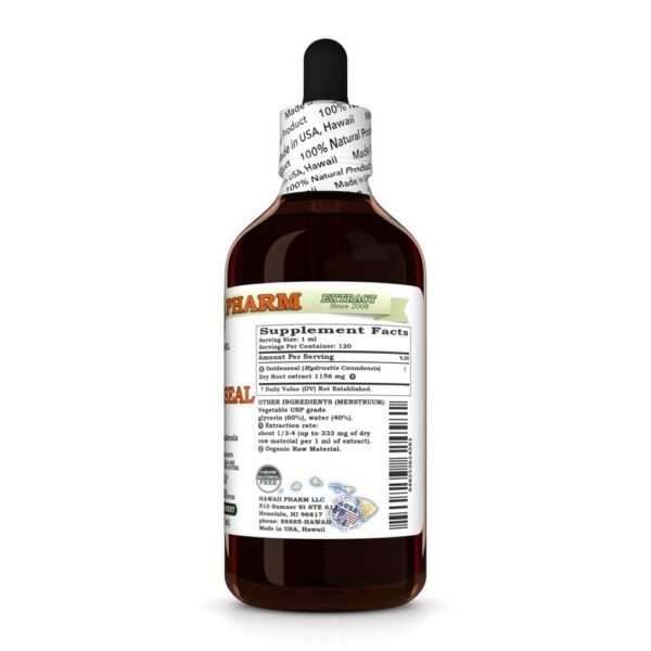 Frasco extracto líquido Goldenseal Hawái calidad superior