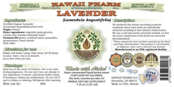 Frasco extracto líquido lavanda natural sin alcohol 2 oz