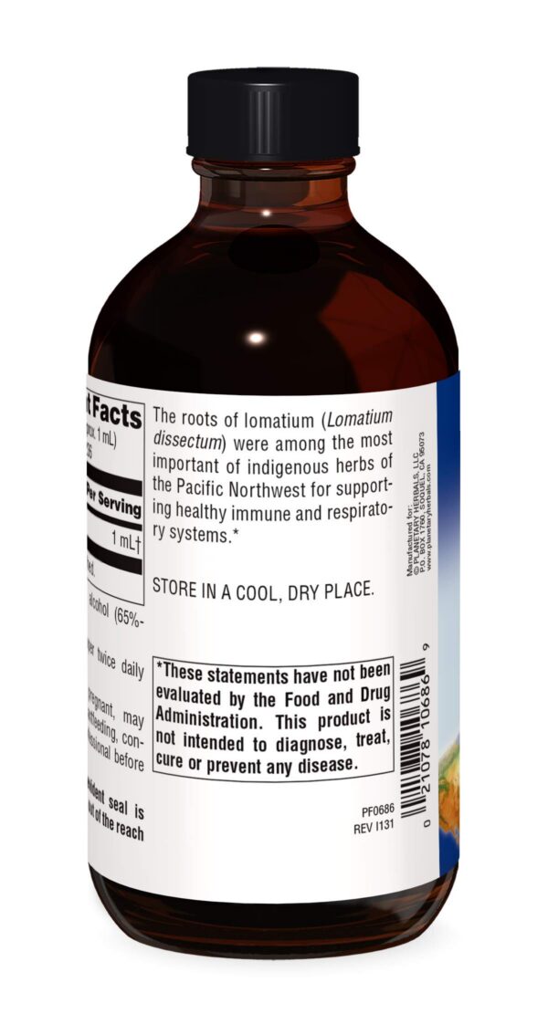 Frasco de extracto líquido de lomatium Planetary Herbals
