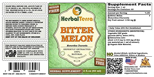 Version 1.0.0 Frasco orgánico de extracto líquido melón amargo Herbal Terra