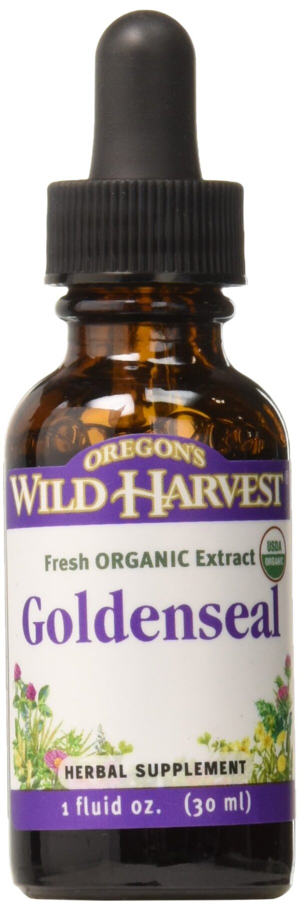 Frasco de extracto orgánico fresco Goldenseal Oregon's Wild Harvest