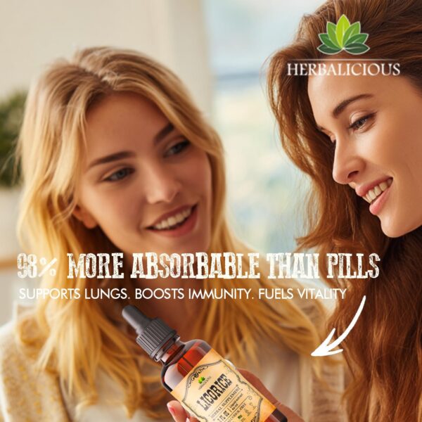 Frasco de extracto orgánico de regaliz con gotero