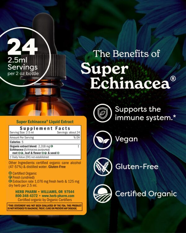 Frasco de extracto orgánico Super Echinacea Herb Pharm