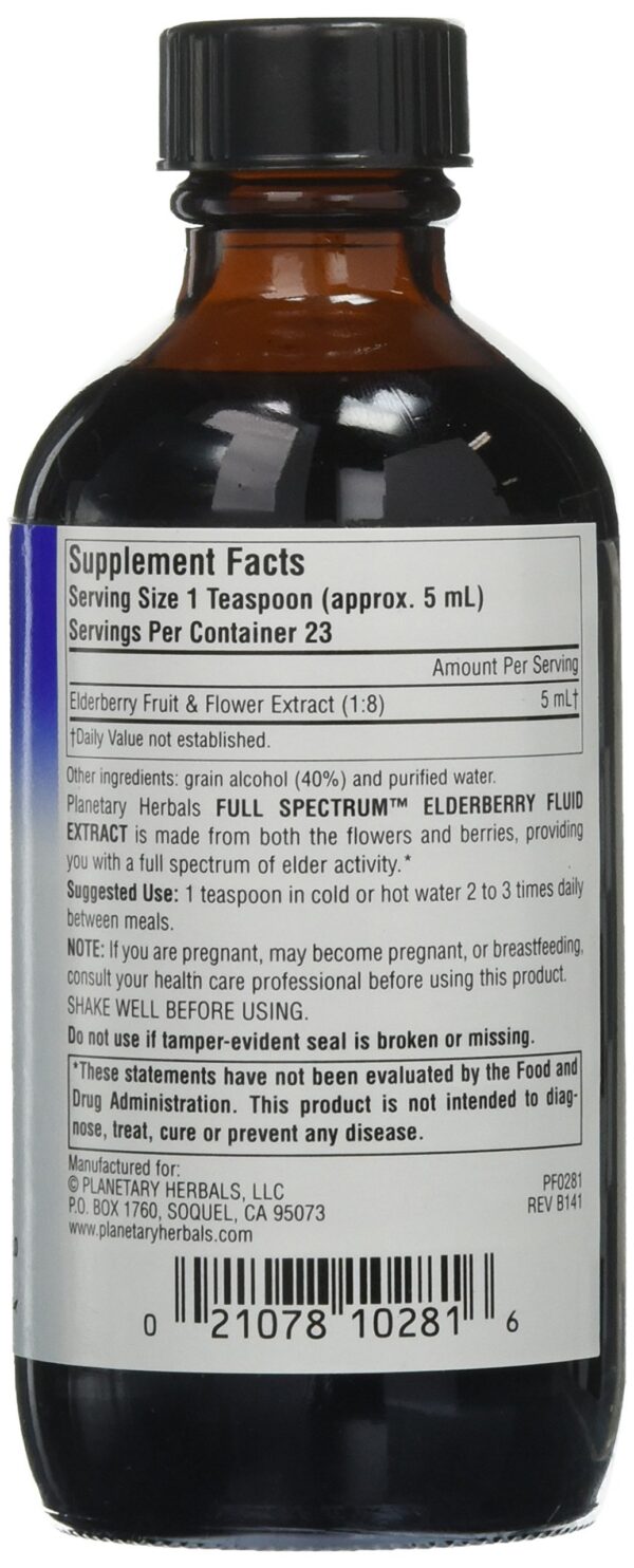 Frasco extracto de sauco Planetary Herbals espectro completo