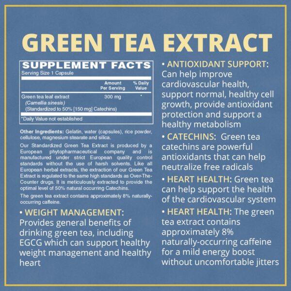 Frasco de extracto de té verde mostrando etiqueta