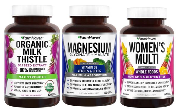 Frasco FarmHaven suplemento multivitamínico para mujeres