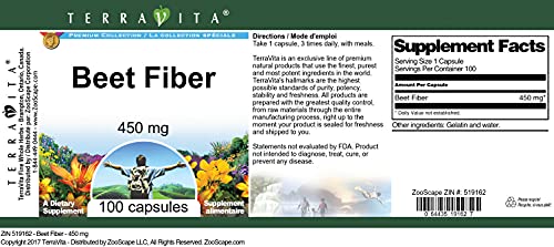 Frasco fibra remolacha suplemento 450mg TerraVita