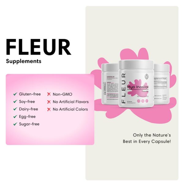 Frasco FLEUR inositol equilibrio hormonal y función ovárica 90 caps