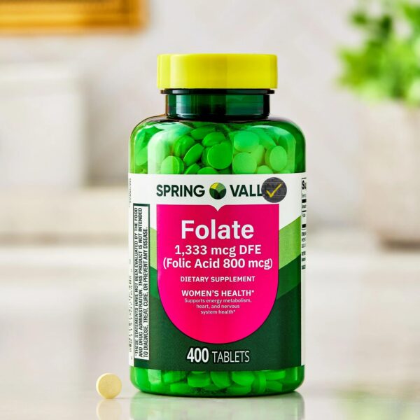 Version 1.0.0 Frasco folato en primer plano