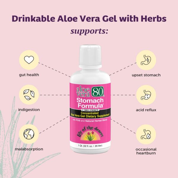 Version 1.0.0 Frasco de fórmula estomacal aloe vera para alivio acidez reflujo