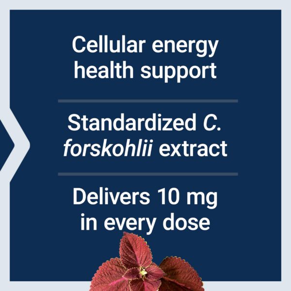 Frasco de Forskolin Life Extension junto a cápsulas sueltas