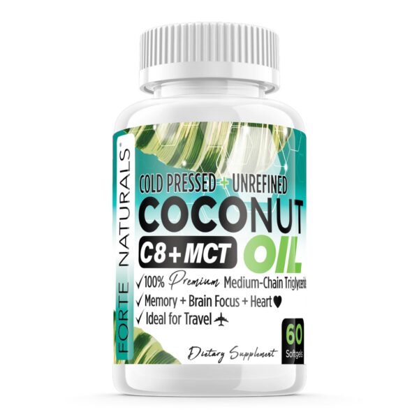 Frasco FORTE NATURALS Aceite de Coco C8 MCT cápsulas blandas