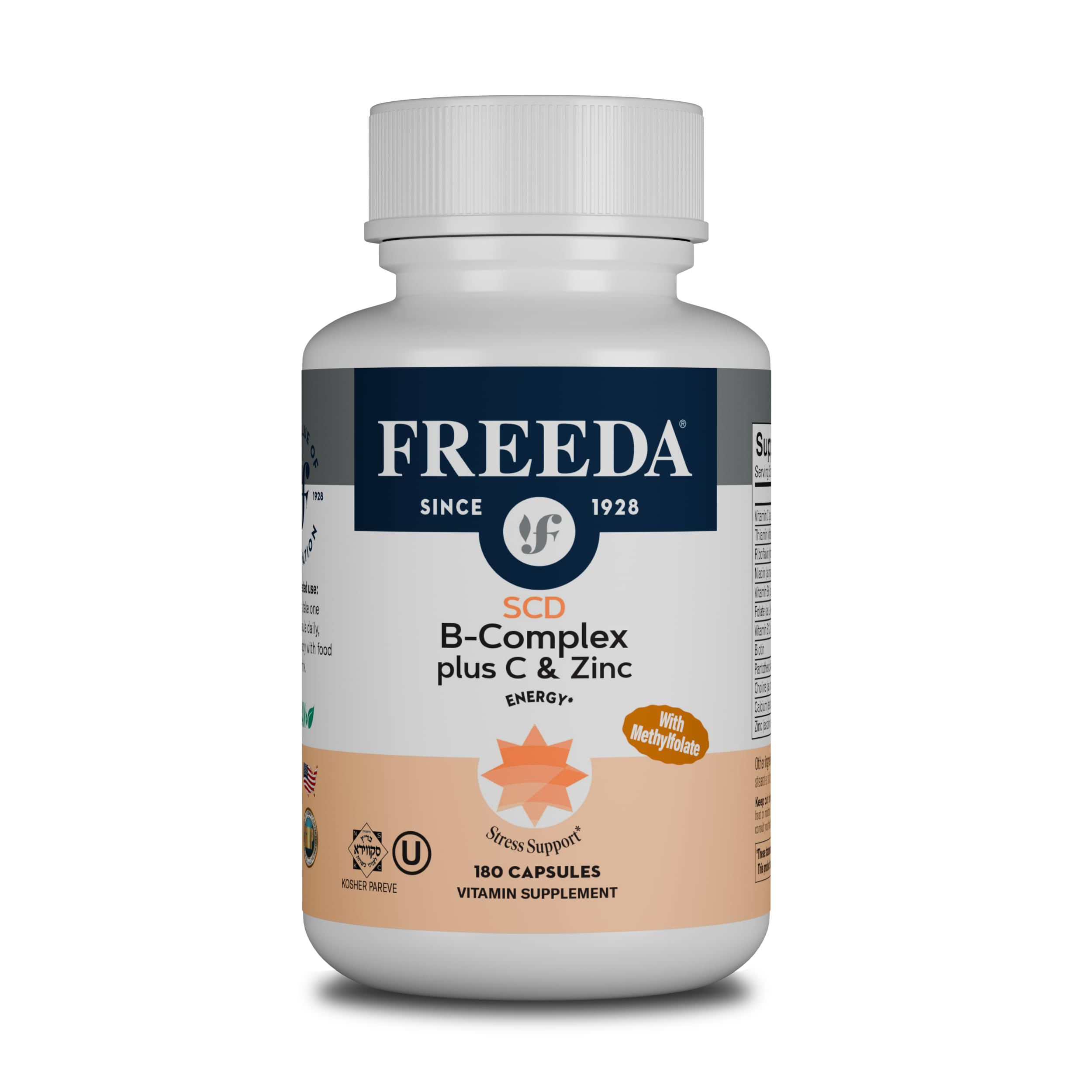 B-Complejo FREEDA vegano con C y zinc 180 cápsulas