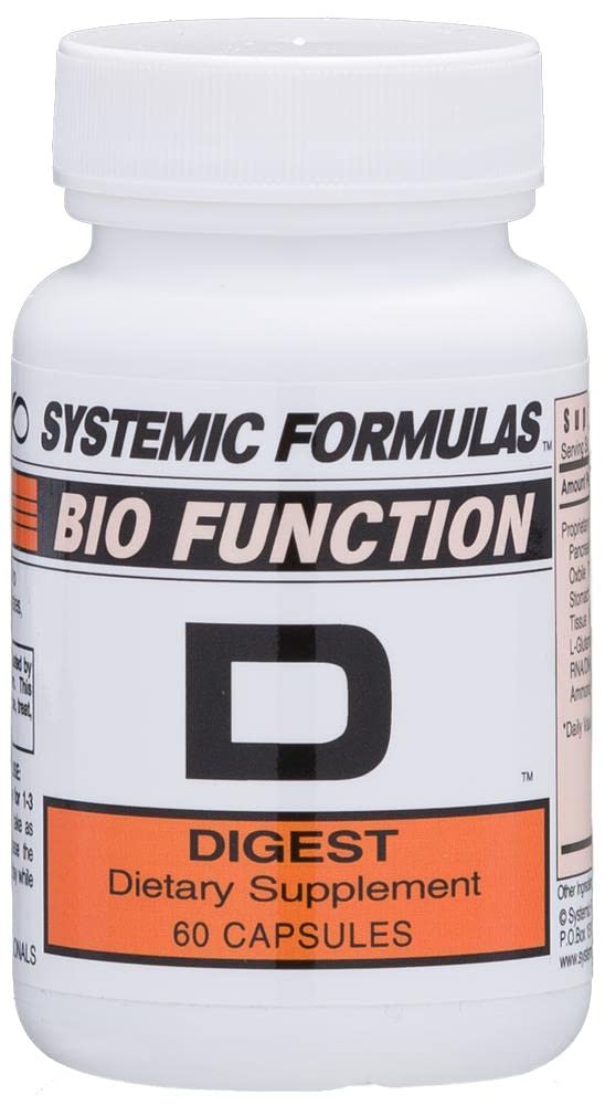 Version 1.0.0 Frasco Systemic Formulas D-Digest etiqueta frontal