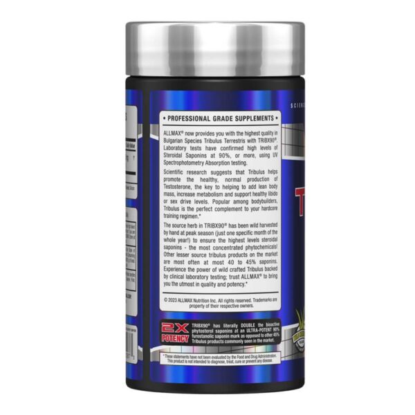 Frasco frontal ALLMAX TRIBX90 cápsulas natural