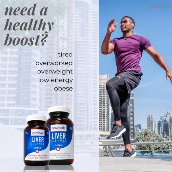 Frasco frontal detox hepático powbab 120 cápsulas