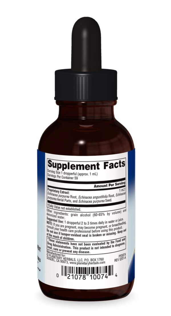Frasco frontal extracto liquido equinácea Planetary Herbals