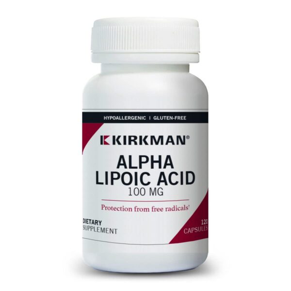 Version 1.0.0 Frasco frontal Kirkman Ácido alfa-lipoico 100 mg