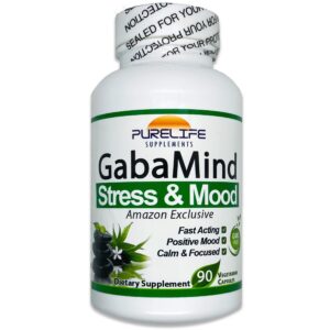 Frasco frontal de purelife GabaMind 90 cápsulas