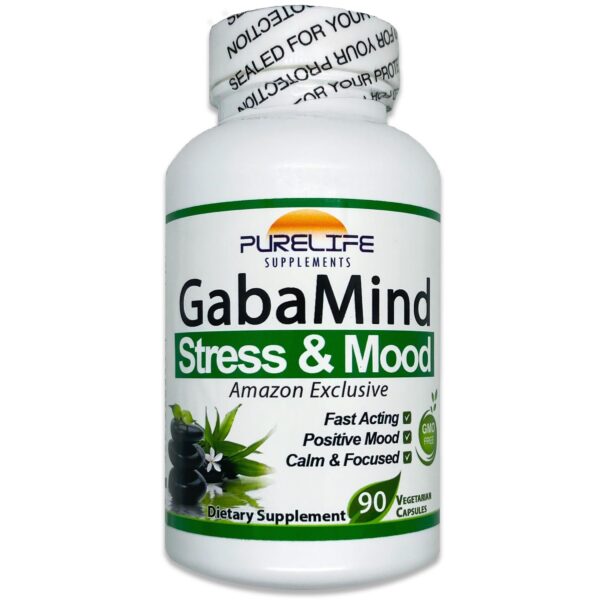 Frasco frontal de purelife GabaMind 90 cápsulas