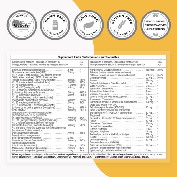 Version 1.0.0 Frasco frontal SUPERSMART Daily 6 suplemento multivitamínico