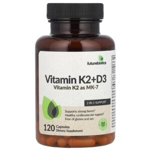 Frasco Futurebiotics vitamina K2 y D3 120 cápsulas