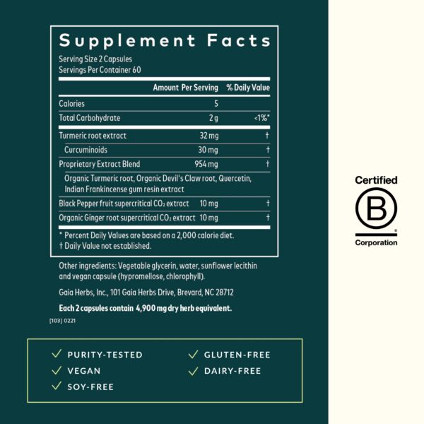 Frasco Gaia Herbs Cúrcuma Suprema 120 cápsulas líquidas