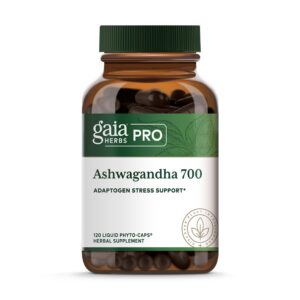 Version 1.0.0 frasco Gaia Herbs PRO Ashwagandha 700 capsulas líquidas