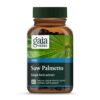 Frasco de Gaia Herbs Saw Palmetto 60 cápsulas veganas