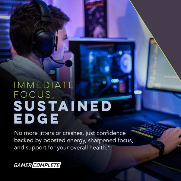 Frasco de cápsulas Gamer Complete eDGE para concentración