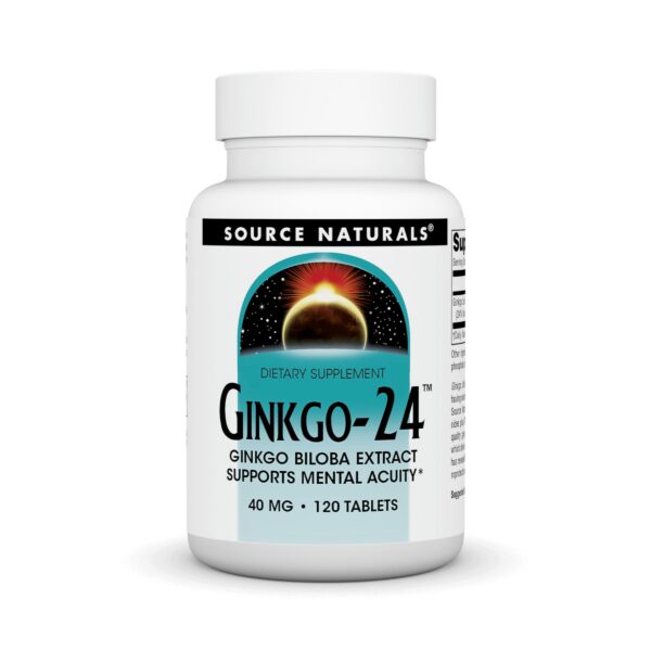 Frasco Ginkgo-24 Source Naturals 120 tabletas claridad mental