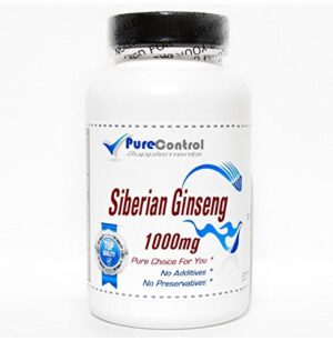 Frasco ginseng siberiano 1000mg 200 cápsulas PureControl