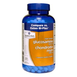 Frasco de glucosamina condroitina MSM 220 tabletas
