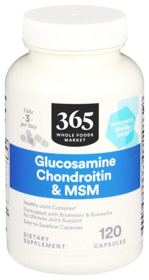 Frasco de glucosamina condroitina MSM 365 Whole Foods Market