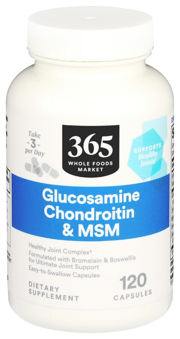 Frasco de glucosamina condroitina MSM 365 Whole Foods Market